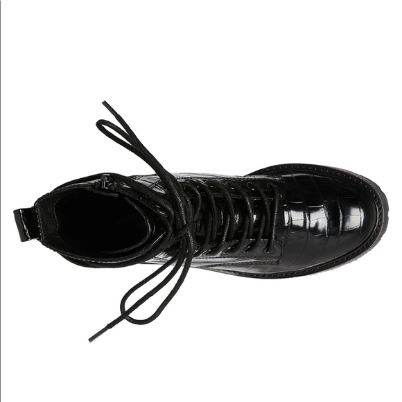NEW Steve Madden Black Croc Boots - Picture 2 of 6